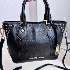 Michael Kors Black Satchel with Gold Accents